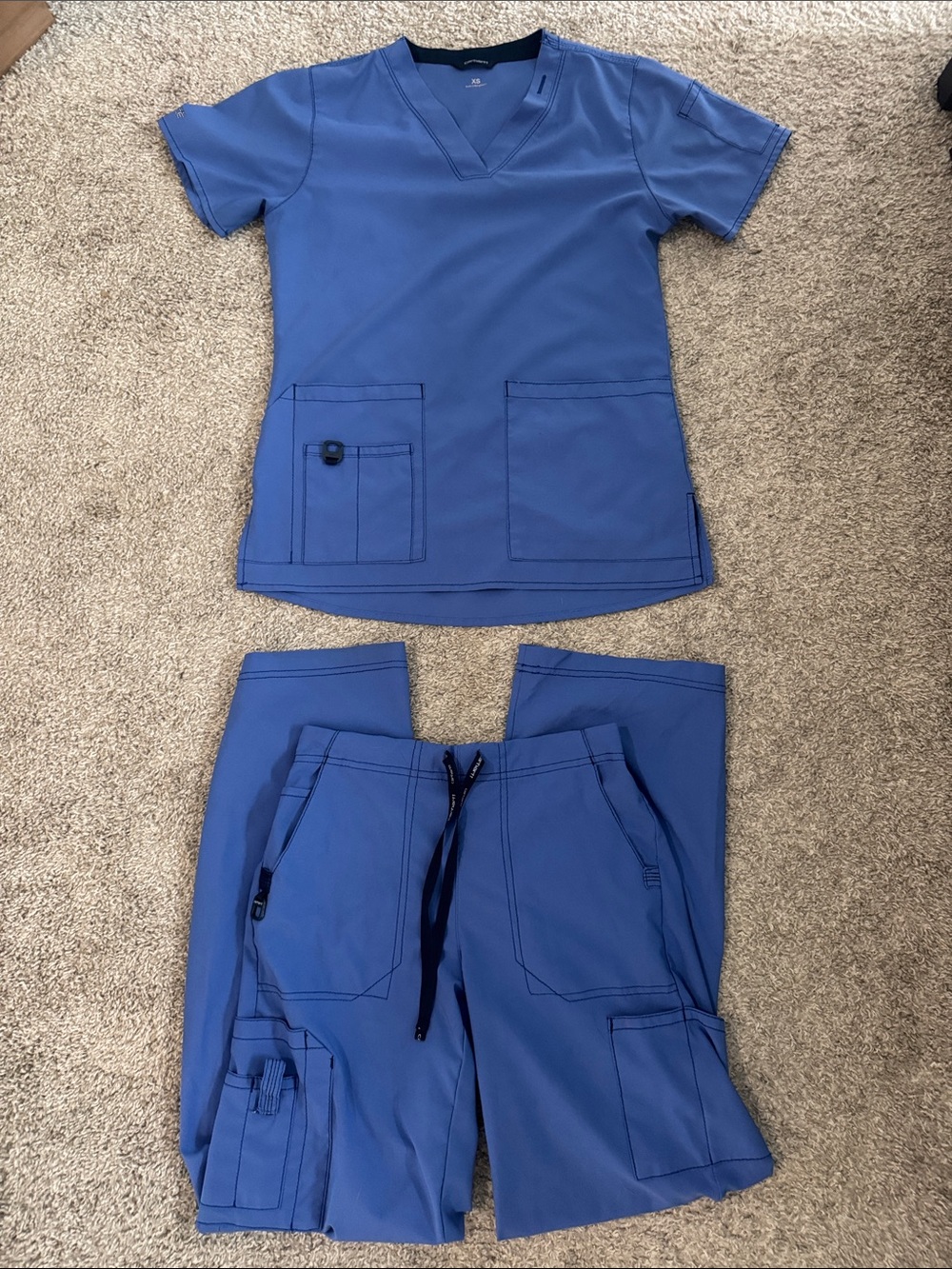 Carhartt Women’s Royal Blue Scrub Top & Cargo Jogger Set